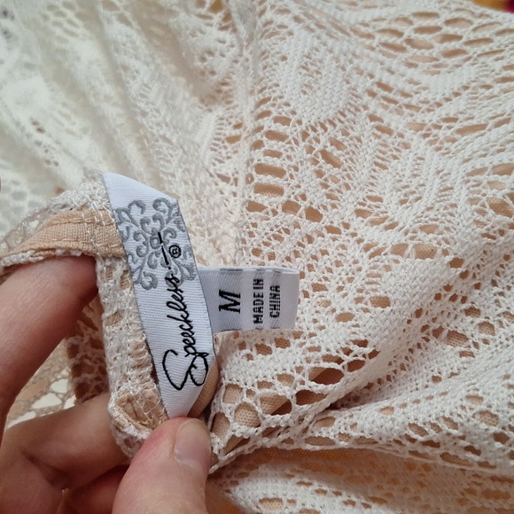 Cream and Nude Crochet Mini Dress by Speechless - Picture 4 of 8
